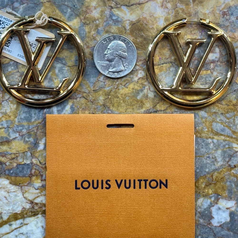 Louis Vuitton Orange Box with Blue Ribbon AUTHENTIC LV HOOPS! As seen on tv! - Picture 5 of 13